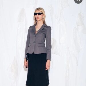 Sisley Italy Wool Grey Blazer Jacket Suit Two Button Y2K